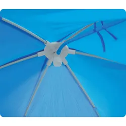 Blaue Stahlrahmen-Pool für Kinder mit Sonnendach, ideal für den Sommer
