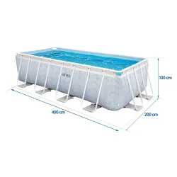 Stahlrahmen Pool 400 x 200 x 100 cm für Kinder und Erwachsene