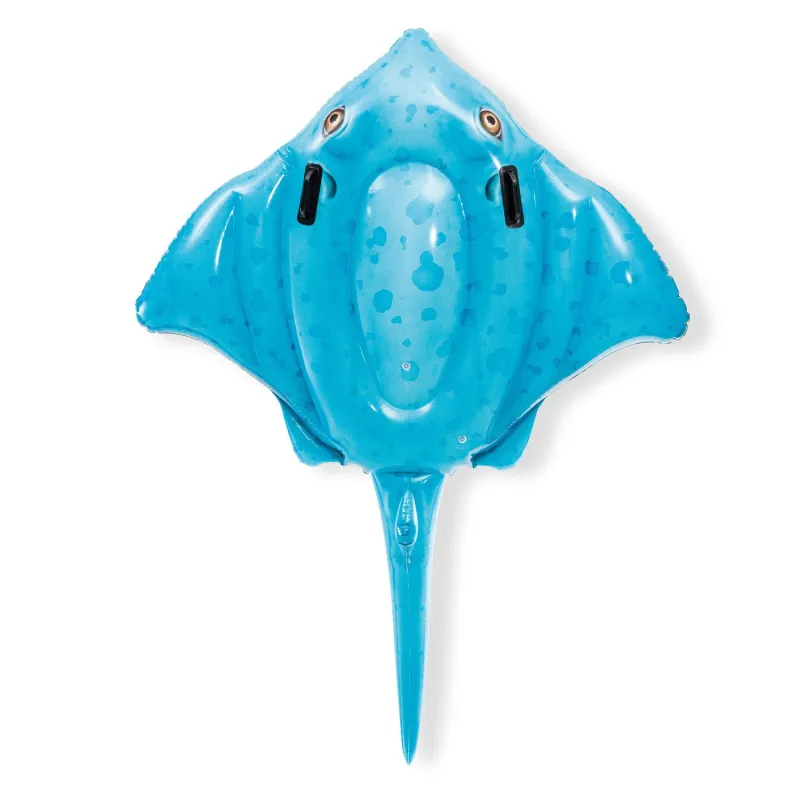 Blaue aufblasbare Rochen-Luftmatratze ideal zum Entspannen im Wasser