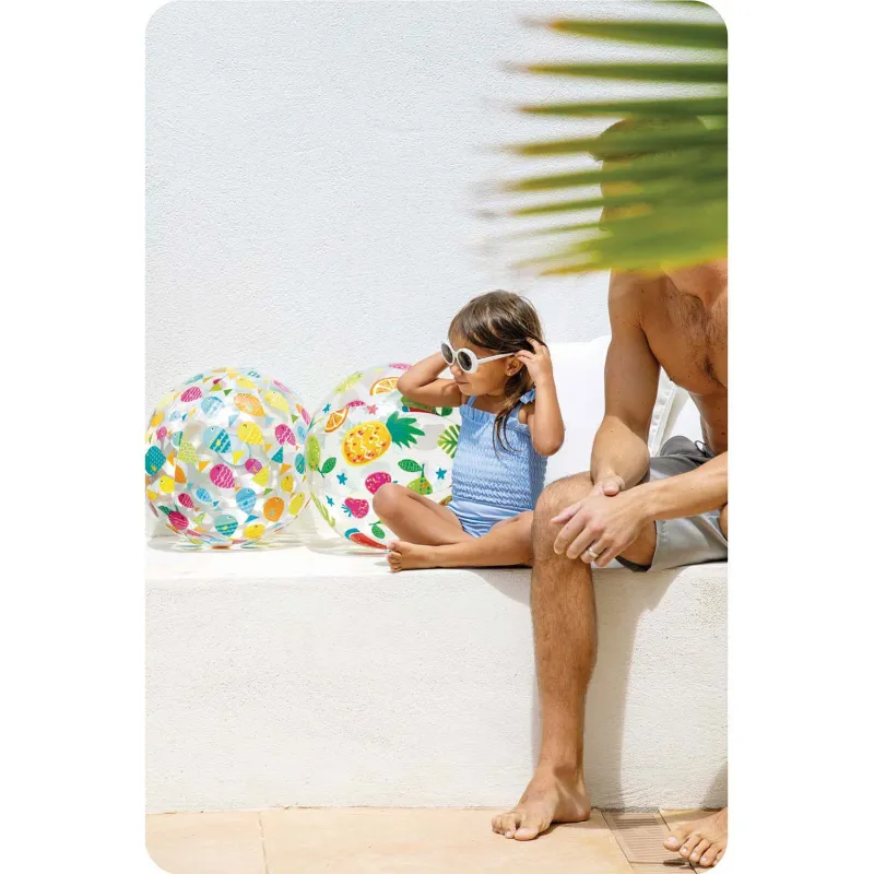 Bunter Strandball mit lustigen Fischen, 51 cm, ideal für den Sommer