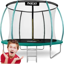 Neo-Sport Gartentrampolin 8ft/252cm mit Netz, profilierten Stangen und Leiter