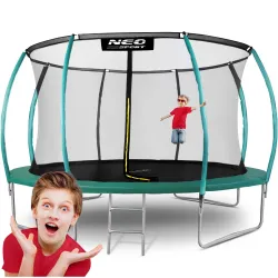Gartentrampolin 14ft/435cm mit Netz, profilierten Stützen und Leiter Neo-Sport