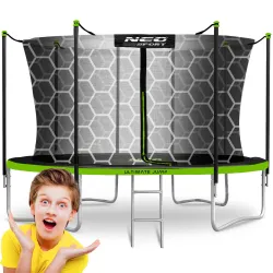 Garten-Trampolin 12ft/374cm mit innerem Sicherheitsnetz und Leiter Neo-Sport