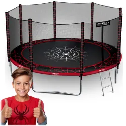 Neo-Sport Gartentrampolin 12ft/374cm mit Außennetz und Leiter
