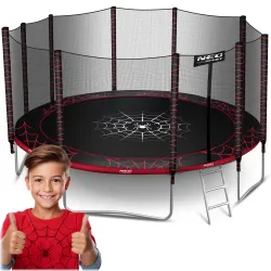 Neo-Sport Garten-Trampolin 15ft/465cm mit äußerem Netz und Leiter