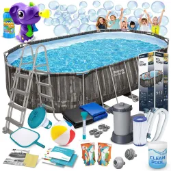 Garten-Stahlrahmen-Pool 610 x 366 x 122 cm 18in1 Bestway 5611R