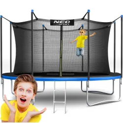 Gartentrampolin 12ft/374cm mit Sicherheitsnetz und Leiter Neo-Sport