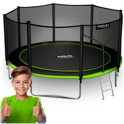 Neo-Sport Gartentrampolin 13ft/404cm mit Außennetz und Leiter