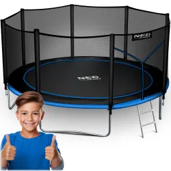 Neo-Sport Gartentrampolin 14ft/435cm mit Außennetz und Leiter