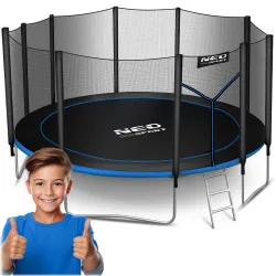 Neo-Sport Gartentrampolin 15ft/465cm mit Außenschutznetz und Leiter