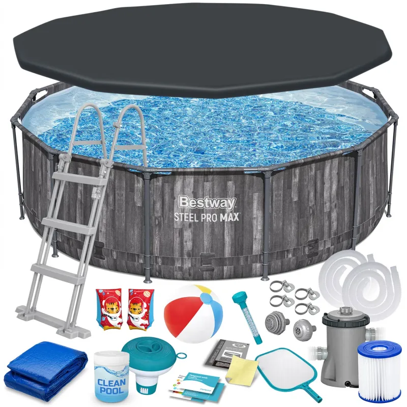 Stahlrahmen-Pool 366 x 100 cm, ideal für den Garten, Bestway 5614X
