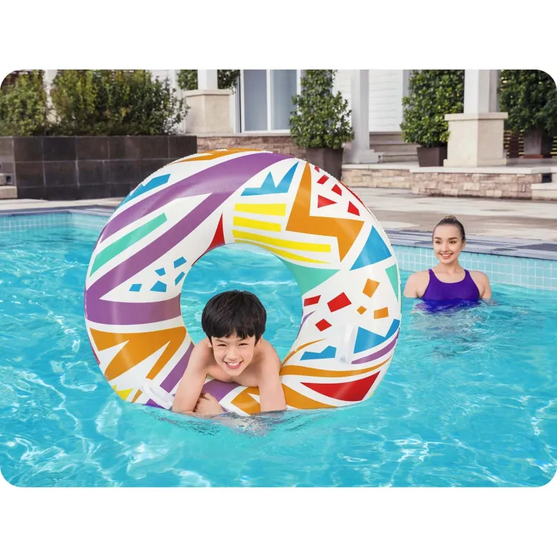 Stylischer weißer Schwimmring 107cm Bestway 36228, ideal für den Strand