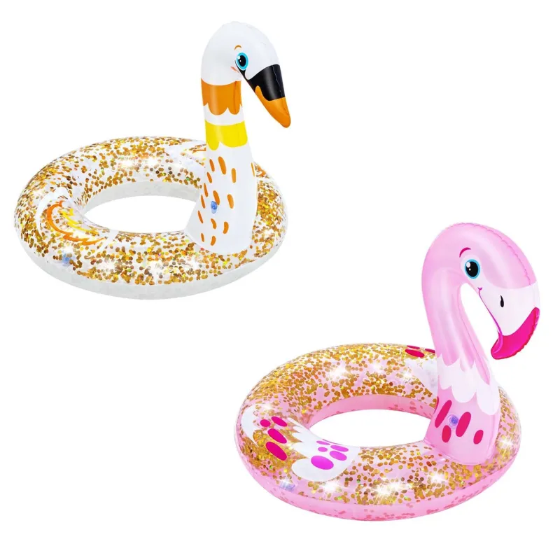 Bestway 36306 Schwimmring in Form eines Schwans, leuchtende Farben, ideal für den Sommer