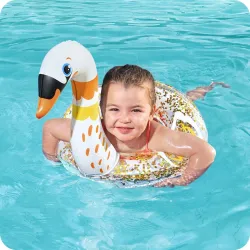 Bestway 36306 Schwimmring, Schwansymbol, ideal für Wasserspaß