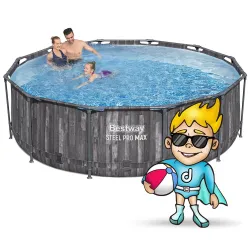 Stahlrahmen-Pool mit Zubehör, ideal für die Sommerentspannung