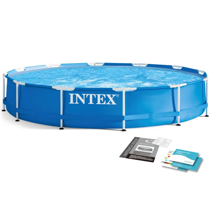 INTEX 28210 Stahlrahmen-Pool 366 x 76 cm, ideal für den Garten, einfach aufzubauen