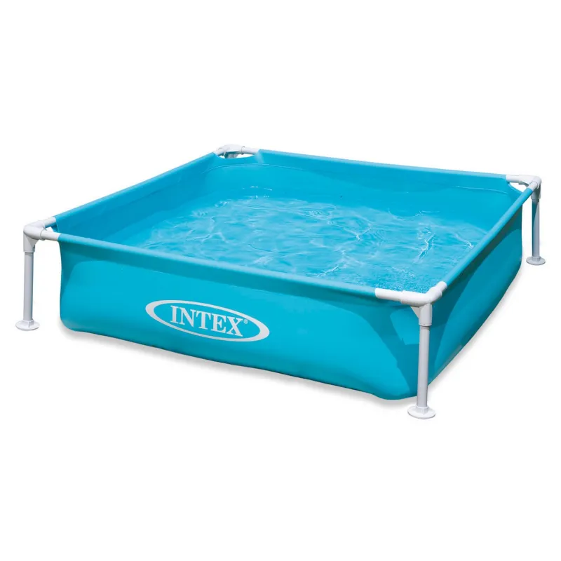 Kinder Stahlrahmenpool 122 x 122 x 30 cm, ideal für Sommervergnügen im Garten
