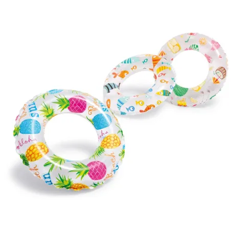 Schwimmring 51 cm in drei Mustern, bunte Schwimmhilfe für den Pool