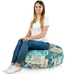 Bodenkissen Rund Monaco 90 cm Print-Stoff | Italpouf