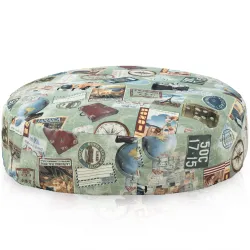 Bodenkissen Rund Monaco - Premium Print-Stoff