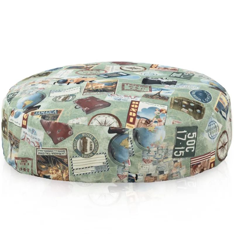 Bodenkissen Rund Monaco 90 cm Print-Stoff | Italpouf