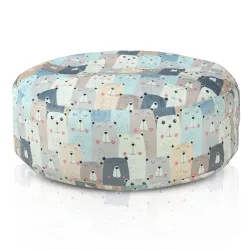 Runder Fußhocker - Premium Print-Stoff