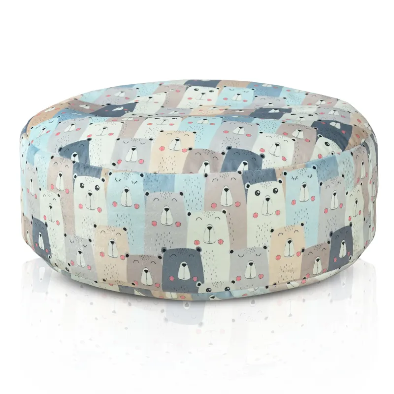 Runder Pouf Fußhocker - Premium Prints Design