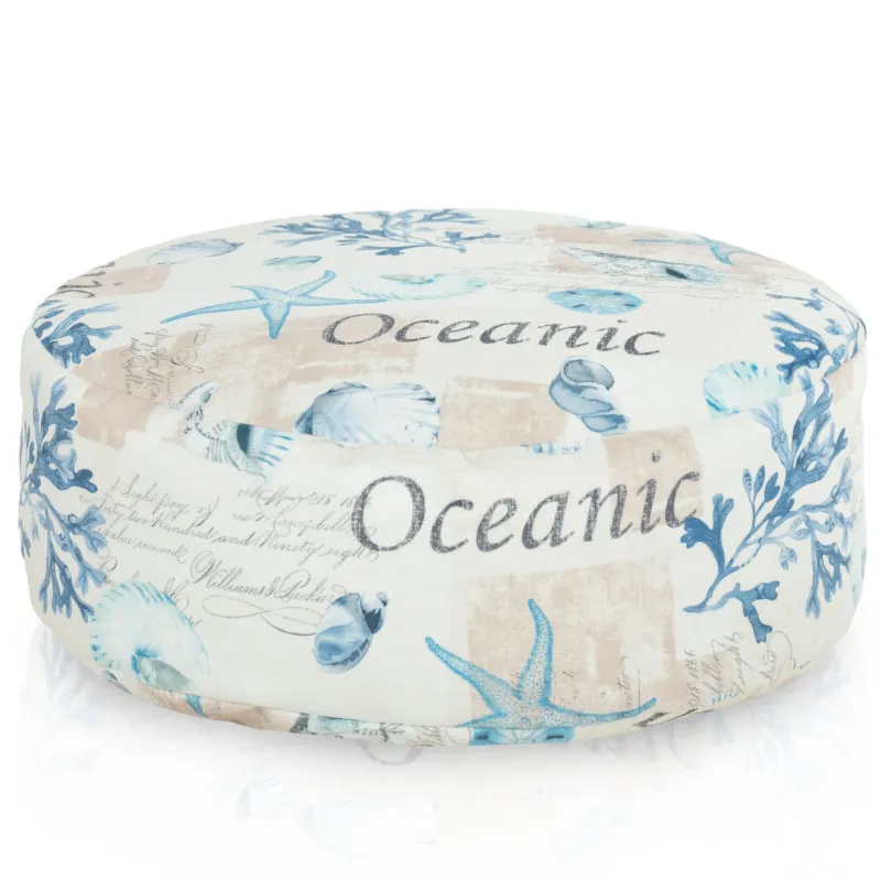 Runder Pouf Fußhocker - Premium Prints Design