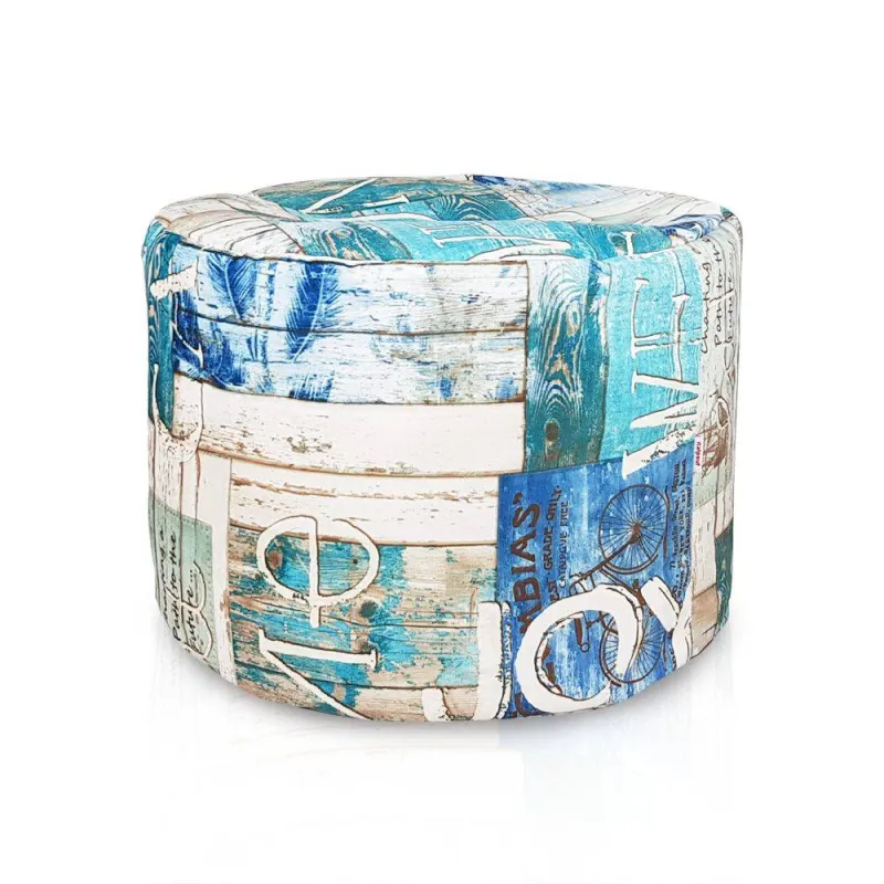 Pouf Runder Sitzhocker Zylinder - Premium Print-Stoff – Ansicht 11