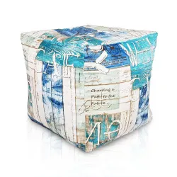Pouf Sitzwürfel Quadratisch - Premium Print-Stoff