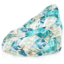 Sitzsack mit Rückenlehne XXL Drop - Premium Print-Stoff