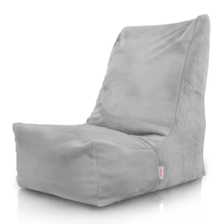 Sitzsack Sessel mit grauem Kunstfell für Erwachsene