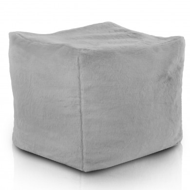 Sitzhocker Kunstfell Yeti Fellimitat Cubo Grau