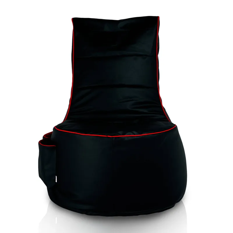 Schwarzer Sitzsack mit ergonomischem Design für Gaming-Komfort