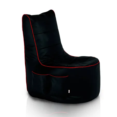 Stylischer schwarzer Sitzsack ideal für Gaming-Umgebungen