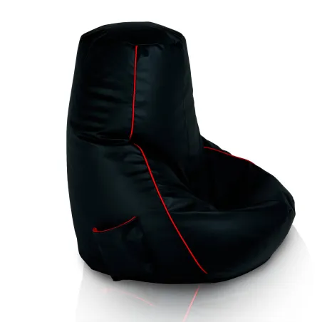 Stylischer schwarzer Gaming Sitzsack mit umweltfreundlichem Kunstlederbezug
