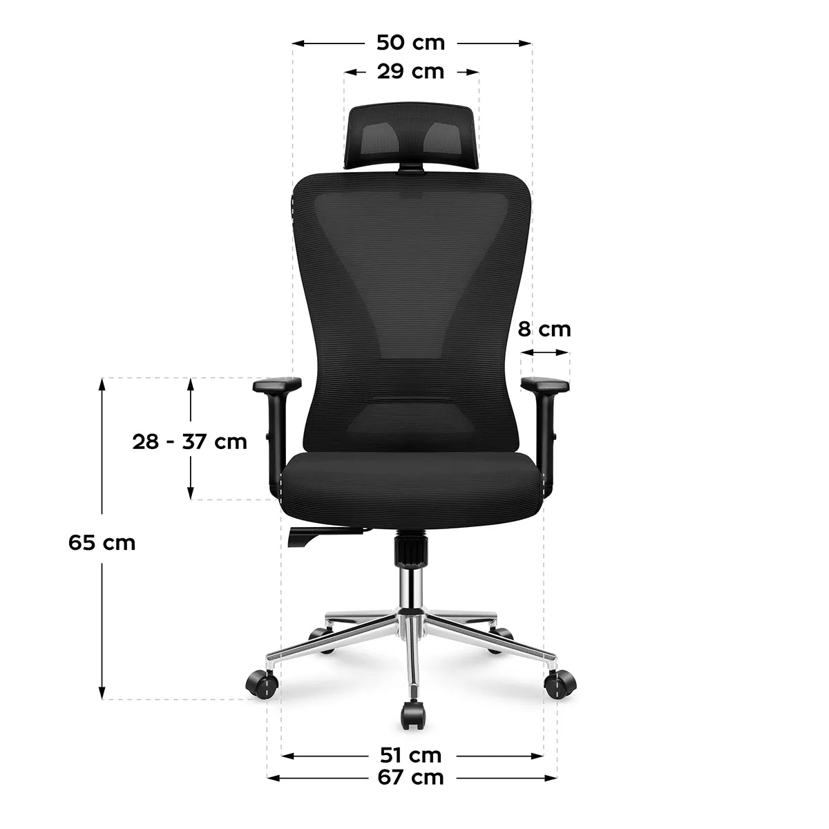 Abmessungen des Stuhls Mark Adler Manager 3.5 Black