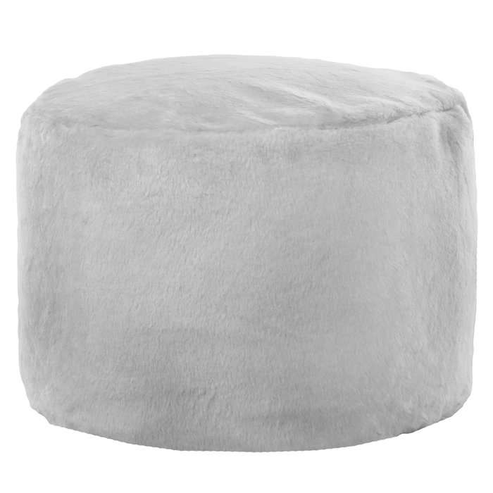 Pouf Runder Sitzhocker Zylinder - Yeti Kunstfell - Weicher Sitzhocker